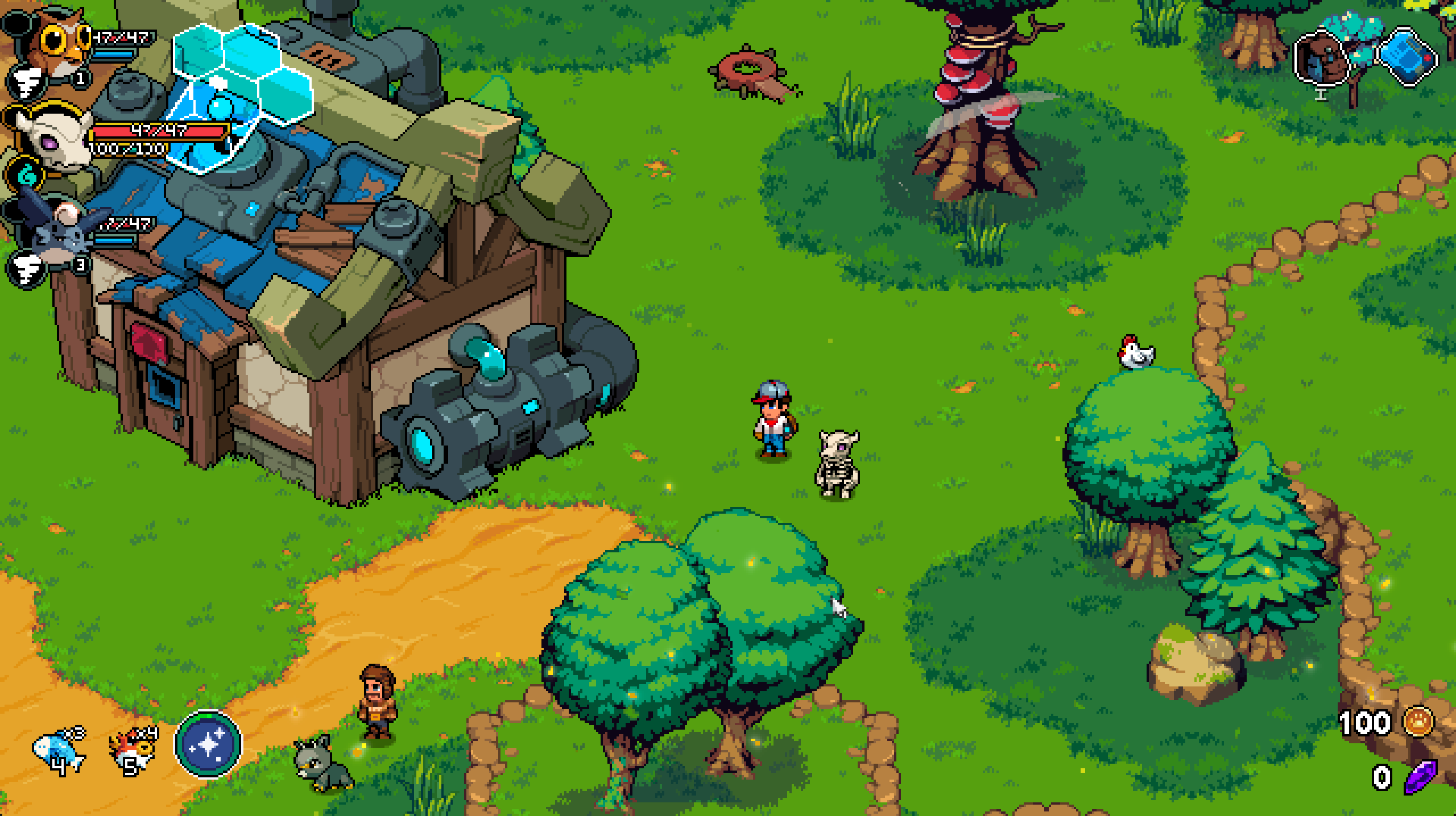 Walking the grounds with a skull-masked beast and a full team